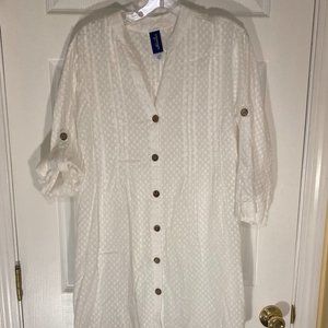 S4A white bathing suit cover up size 14/16 BNWT